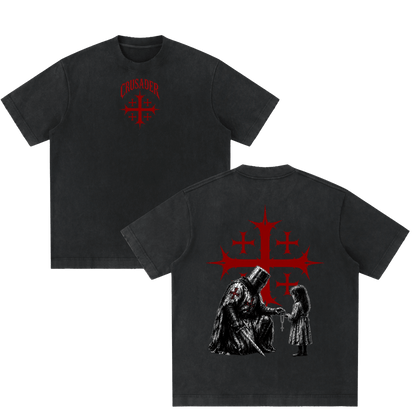 DefendTheInnocent,CrusaderTee,CrusaderShirt,ChristianShirt,CatholicShirt,ChristianStreetwear,CatholicStreetwear,FaithBasedApparel,ReligiousClothing,SpiritualWarfare,JerusalemCross,RosaryShirt,KnightShirt,CatholicRosary,ProtectTheInnocent,DefendTheFaith,GothicChristian,GothicStreetwear,WashedBlackTee,THORNSApparel