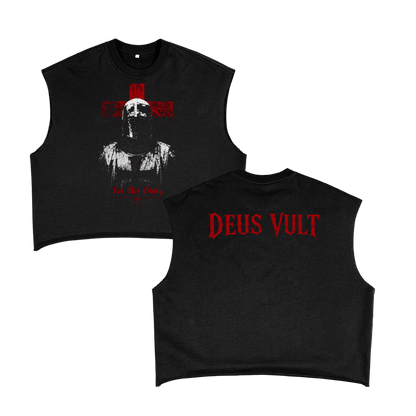 ForHisGlory,DeusVult,CrusaderCutoff,CrusaderTank,ChristianTank,CatholicTank,MuscleTee,SleevelessShirt,CutoffShirt,RawEdgeTank,ChristianStreetwear,CatholicStreetwear,FaithBasedApparel,ReligiousClothing,SpiritualWarfare,KnightShirt,CrossShirt,GothicChristian,GothicStreetwear,THORNSApparel