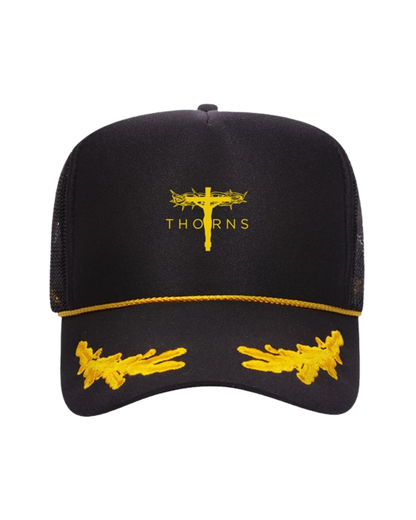 Embroidered Gold Leaf Thorns Logo Hat